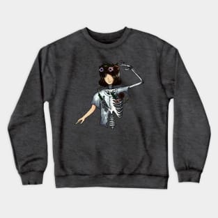 Floral Skeleton Girl Crewneck Sweatshirt